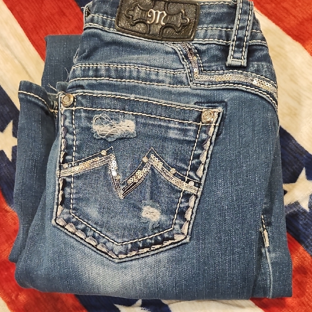 Miss Me Distressed Blue Boot Cut Jeans